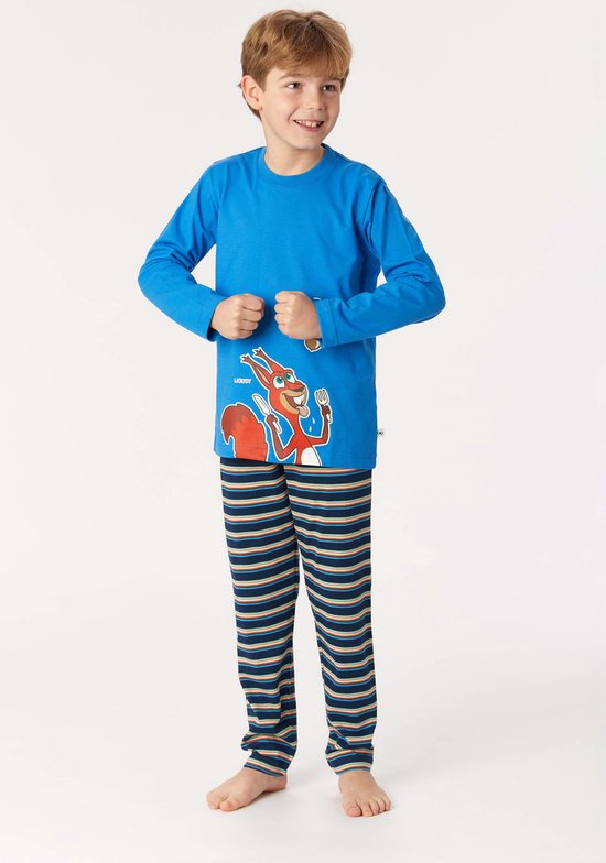 Woody pyjama jongens - blauw - eekhoorn - 222-1-PLU-S/832 - maat 164