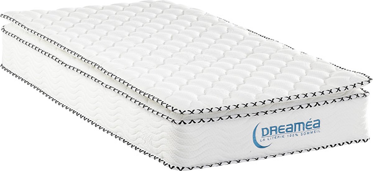 Vente-unique Matras 80 x 190 cm met pocketveren en geïntegreerd dekmatras dikte 24 cm - ALTIER van YSMÉE L 200 cm x H 24 cm x D 80 cm Wit