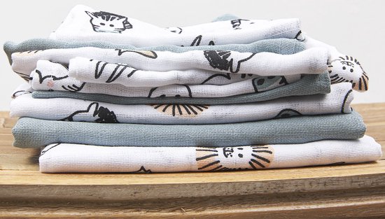 Meyco Baby Animal hydrofiele doeken - 3-pack - multicolour - 70x70cm van Meyco — afbeelding 3