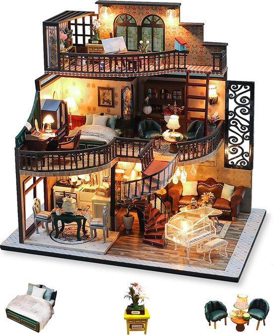 KIT de maison miniature Premium de gamme - Construisez une maison avec des  Meubles -... | bol.com