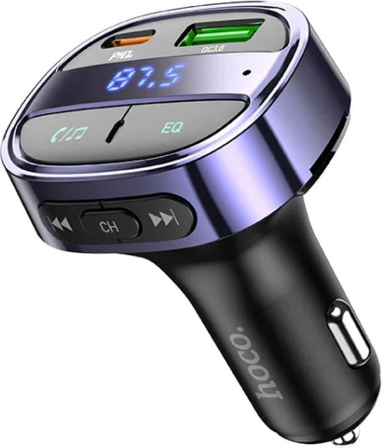 Hoco Bluetooth 5.0 Muziek Transmitter 30W Autolader met PD en QC 3.0