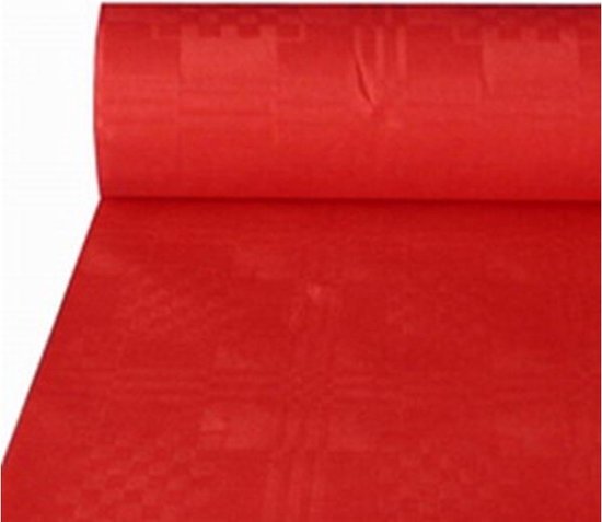 Papieren Damast Tafelkleed Rood 8m x 118cm,. | bol.com