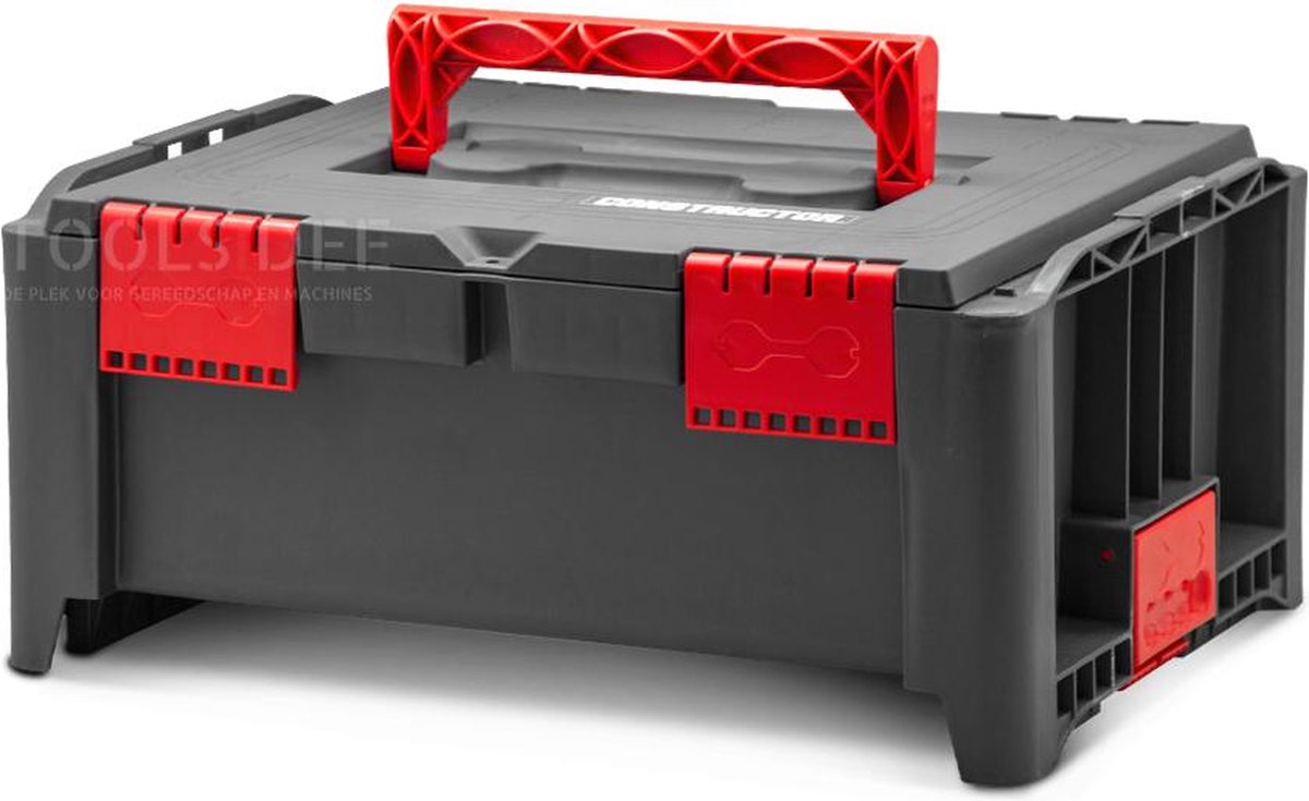Gereedschapskist, 295x500x270mm, 5 vakken, zwart/rood, mod.nr. 500-E