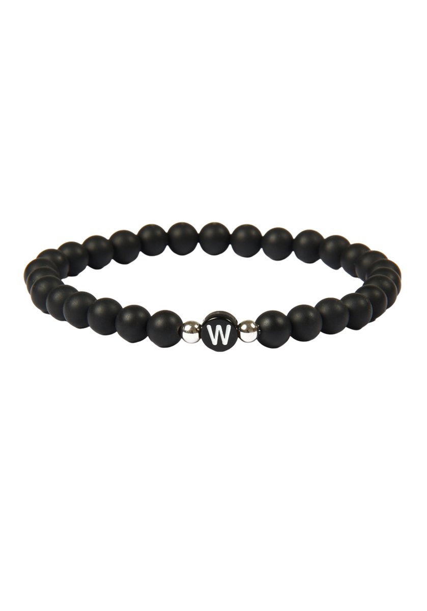good.designs Parelarmband van agaatstenen met de letter W
