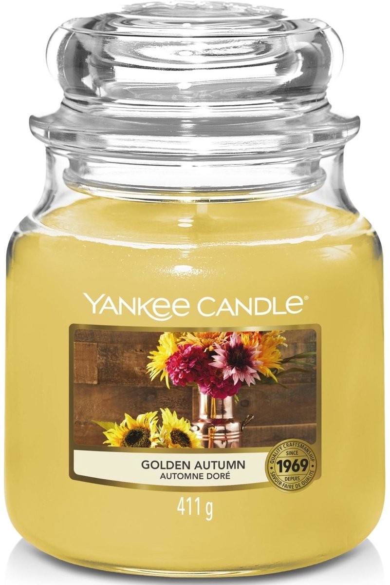 Yankee Candle Golden Autumn Medium Jar Goud