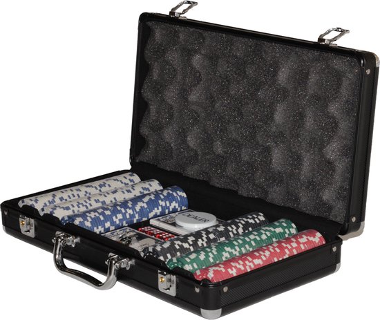 materiaal Werkloos krans Pokerset - 300 chips - Poker set - 300 delig - Aluminium koffer - Zwart -  11,5 Gram... | bol.com