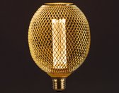 Kooldraadlamp - LED - Grote lamp - E27 fitting - Kooilamp goud metaal - Ø160 mm - 3.5W - Dimbaar