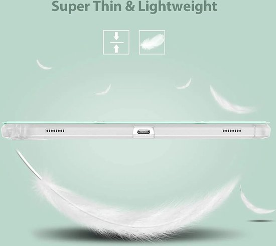 Coque Samsung Tab S7+ - Coque à trois volets - Vert clair - Convient pour Samsung Galaxy Tab S7+ - 11 pouces - SM-T970, SM-T976B