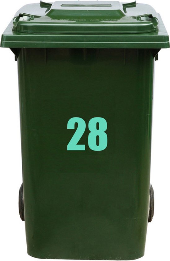 Autocollant Kliko / Autocollant poubelle - Numéro Kliko x 17 - Menthe