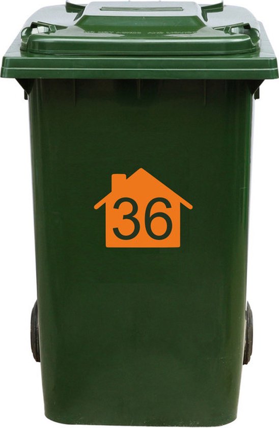 Kliko Sticker / Vuilnisbak Sticker - Nummer 36 - 22 x 17,5 - Oranje