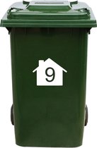 Autocollant Kliko / Autocollant poubelle - Numéro 9-22 x 17,5 - Wit