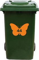 Autocollant Kliko / Autocollant poubelle - Papillon - Numéro 44 - 14x21 - Oranje