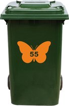 Kliko Sticker / Vuilnisbak Sticker - Vlinder - Nummer 55 - 14x21 - Oranje