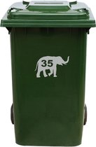 Autocollant Kliko / Autocollant poubelle - Éléphant - Numéro 35 - 14x23 - Grijs clair