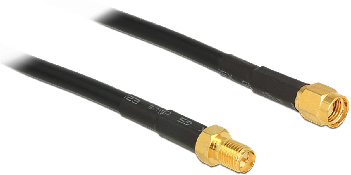 RP-SMA (m) - RP-SMA (v) verlengkabel - CFD200/RF200 - 50 Ohm / zwart - 15 meter