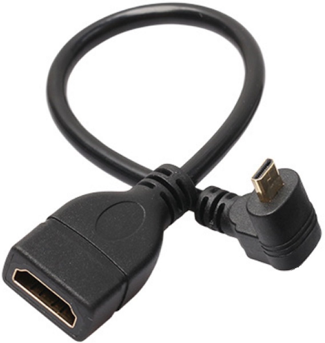 Micro HDMI - HDMI adapter - 90° haaks naar boven - versie 1.4 (4K 30Hz) - 0,15 meter