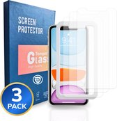 Screenprotector van Glas geschikt voor iPhone XR en iPhone 11 - Tempered Glass - Transparant en Krasbestendig - Telefoonhoesvriendelijk - Incl. Installatie Frame - 3 Stuks