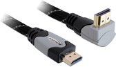 Delock - Câble HDMI haute vitesse 1.4 - coudé unilatéral - 3 m - Noir / Gris
