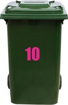 Kliko Sticker / Vuilnisbak Sticker - Nummer 10 - 21 x 17 - Roze