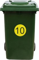 Kliko Sticker / Vuilnisbak Sticker - Nummer 10 - 17 x 17 - Geel