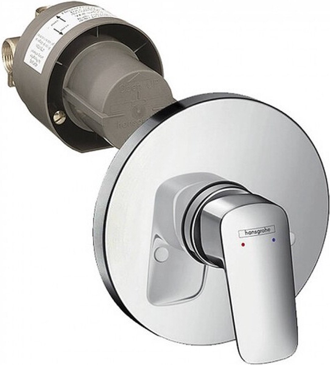 Hansgrohe Logis Douchemengkraan complete set - afbouwdeel - hoogglans chroom