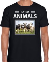 Dieren foto t-shirt Koe - zwart - heren - farm animals - cadeau shirt Kudde koeien liefhebber L