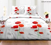 Dekbedovertrek 100% Katoen Premium - 240 x 220cm (Lits-jumeaux) - Coquelicots Rouge