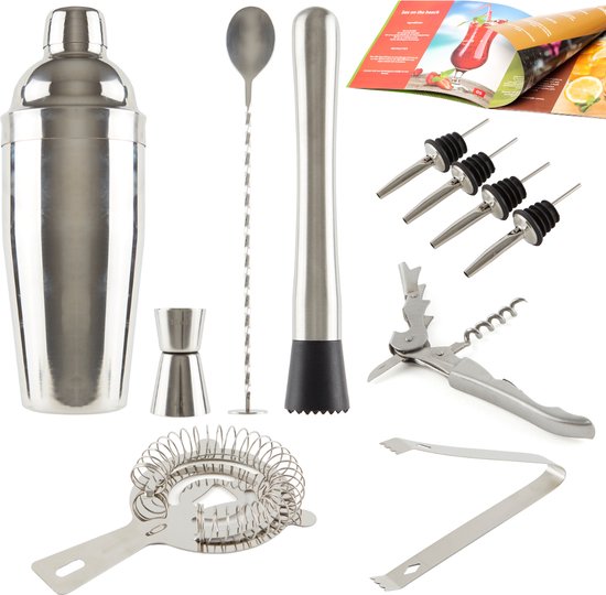 Cocktail Set van Barbados 13Delige Zilveren Cocktailset Cocktail