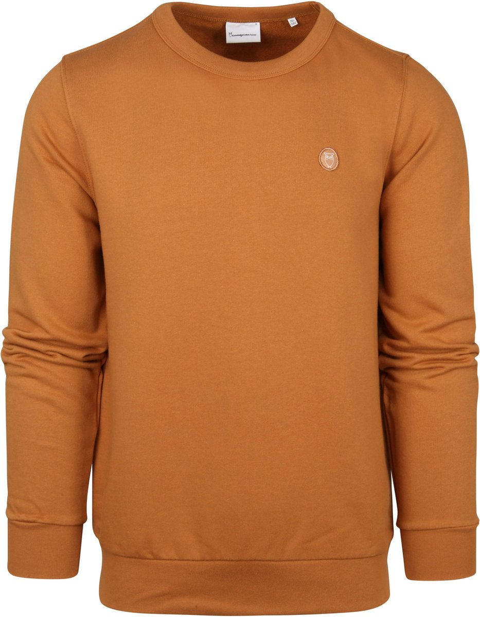 KnowledgeCotton Apparel - Sweater Oranje - Maat M - Regular-fit