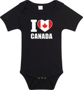 I love Canada baby rompertje zwart jongens en meisjes - Kraamcadeau - Babykleding - Canada landen romper 56
