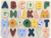 HOUTEN ALFABET PUZZEL - ALFABET LEREN - ALFABET PUZZEL HOUT voor kinderen met trendy kleuren - HOUTEN ABC PUZZEL - speelgoed 3 JAAR -Mint and Milo