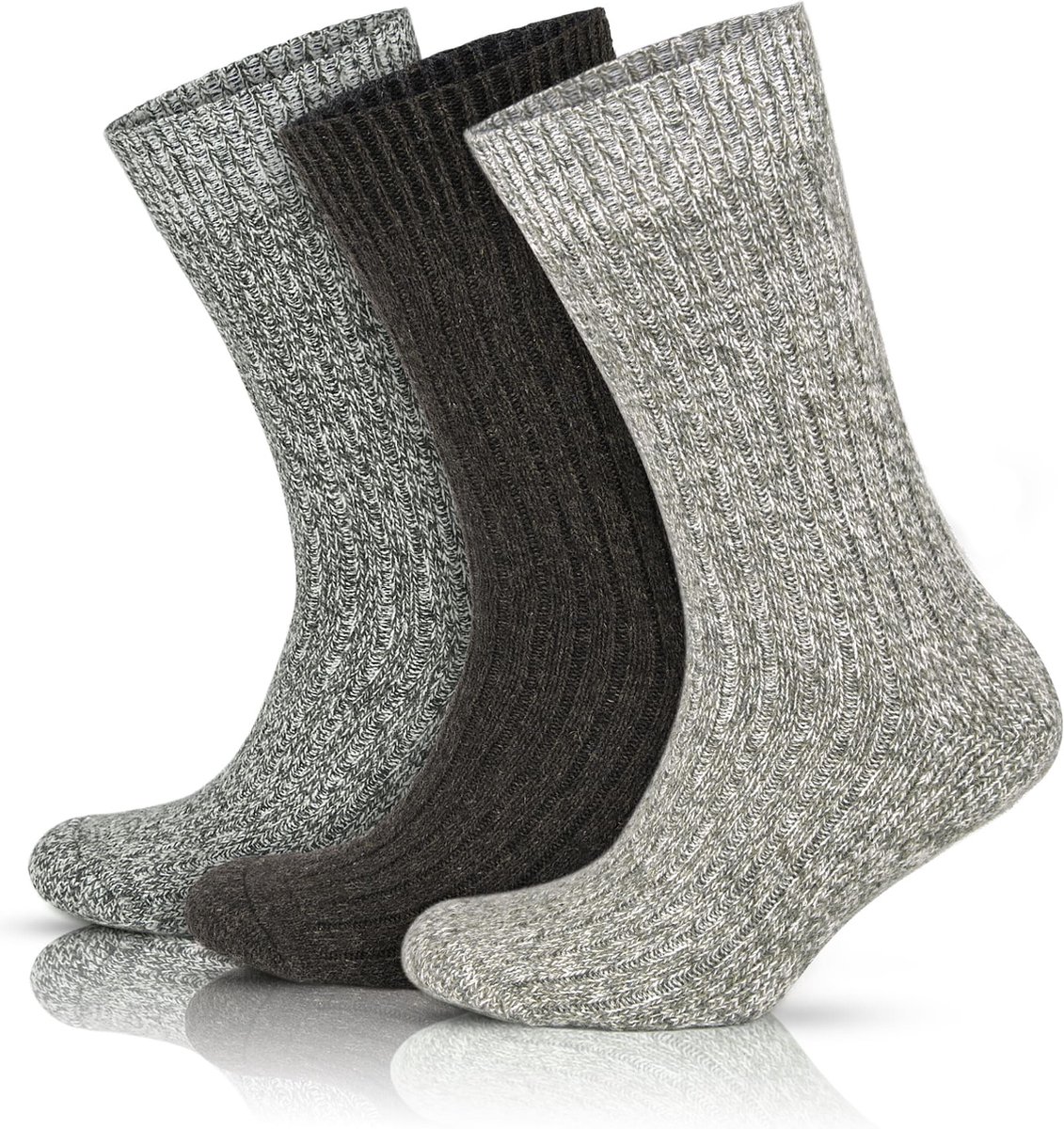 GoWith - wollen sokken - noorse sokken - 3 paar - wintersokken - thermosokken - huissokken - sokken heren - dames sokken - maat 39-42