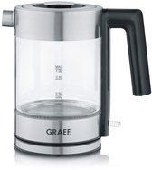 Graef WK300 waterkoker 1 l 2000 W Zwart, Roestvrijstaal, Transparant