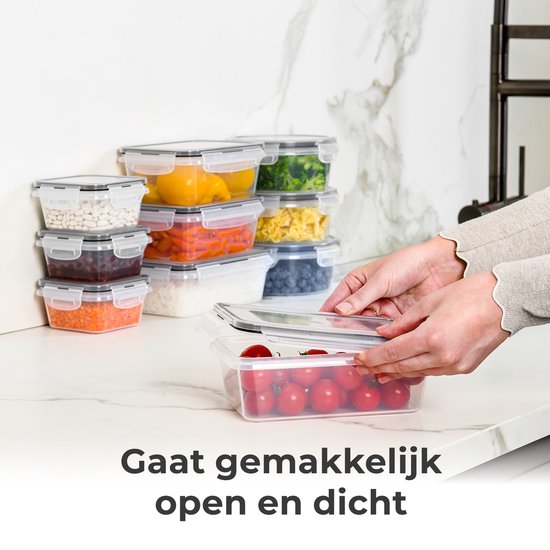 Boîtes de conservation - Conteneurs de Prep de repas - Boîte à lunch - Conteneurs pour congélateur - Conteneur alimentaire - 5 Pièces - 1050ML - Sans BPA - Stosh