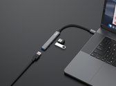 Equip 128961, USB-C HUB 3.2 Gen 1 (3.1 Gen 1) Type-C naar 3x USB2.0 & 1x USB3.0 Grijs, Aluminium, 0,15 m
