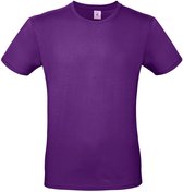 Paars basic t-shirt met ronde hals voor heren - katoen - 145 grams - paarse shirts / kleding S