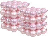 72x stuks roze glazen kerstballen 4 en 6 cm mat/glans - Kerstversiering/kerstboomversiering