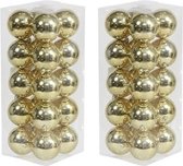 40x Gouden kunststof kerstballen 8 cm - Glans - Onbreekbare plastic kerstballen - Kerstboomversiering Goud