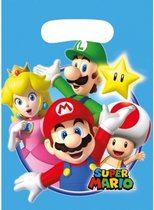 12x stuks Super Mario verjaardag thema feestzakjes/cadeauzakjes/snoepzakjes/uitdeelzakjes