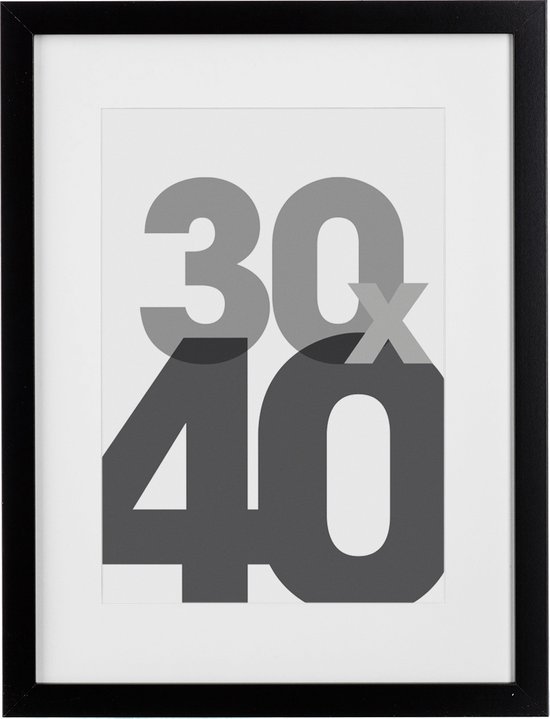 Posterlijst 30x40 - Fotolijstje Glas - Zwart - Wissellijst - Met Passe Partout - Fotokader