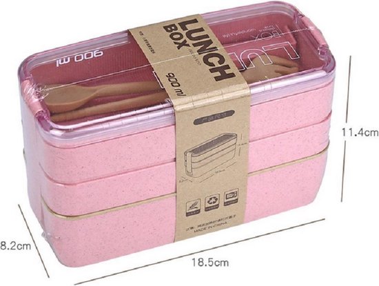 Lunch Box Bento 3 Étages OITUGG 2200ml - Anti-Fuite, Micro-ondable