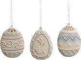 Oeufs de Pâques doux aux couleurs pastel - Set de 3 pendentifs de branche de Pâques