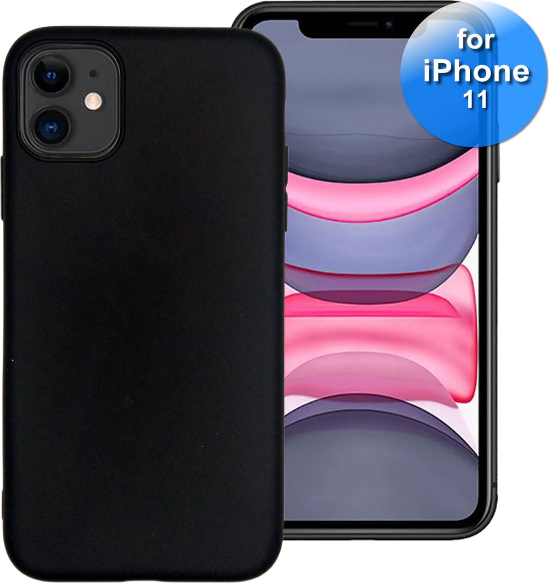 Telefoonhoesje geschikt voor iPhone 11 - Hoesje - Back Cover - Siliconen - Zwart