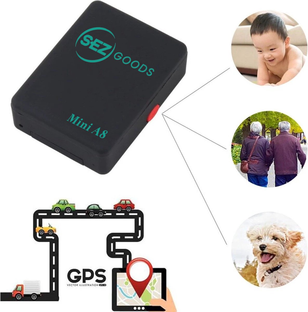 Mini GPS Tracker Kind Inclusief Gratis Simkaart Met Beltegoed GPS