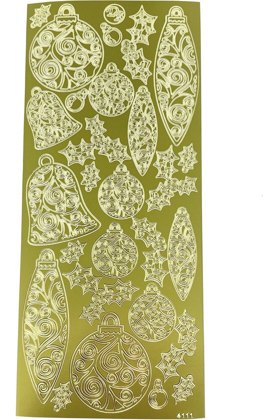 Feuille d'autocollants dorés 4111 Décorations de Noël