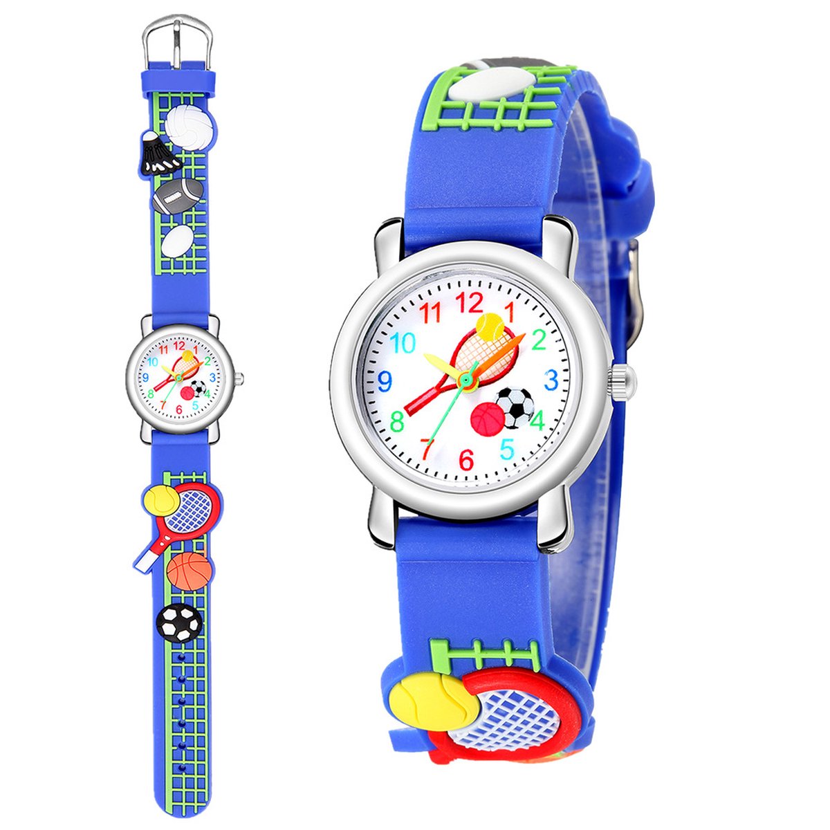 Kinderuurwerk - Balsport - Blauw - Horloge - 3D