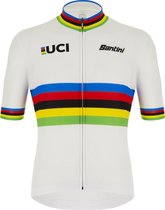 Santini Fietsshirt korte mouwen Heren Wit Multikleur - Uci World Campion Eco Jersey - Uci Official - 2XL