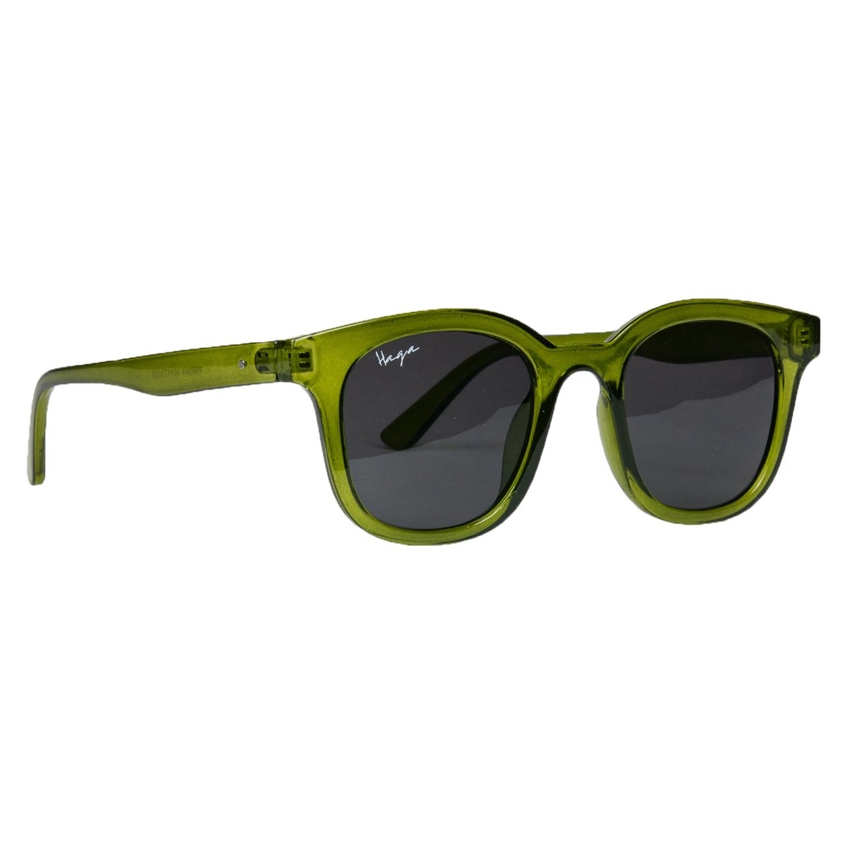 Haga Eyewear Zonnebril Parma - Transparant Groen - Lichtgrijze Glazen - 100% UV-A en UV-B Bescherming - Inclusief Microvezel Pouch