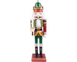 Foto: Clayre eef beeld notenkraker 30 cm groen rood polyresin kerstdecoratie