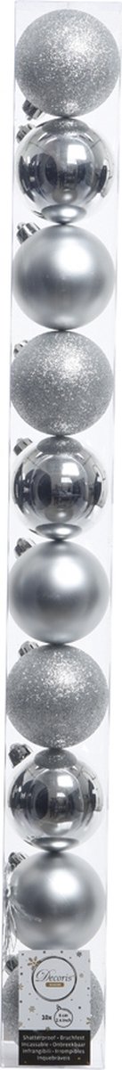 Decoris kerstballen - 10 stuks – kunststof - 6cm